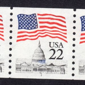 Scott #2115a Flag over Capitol Dome Strip of 3 Coil (PNC3) Stamps - MNH P#1