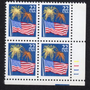 Scott #2276 Flag & Fireworks Plate Block of 4 Stamps - MNH P#1111 LR