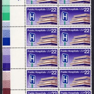 Scott #2210 Public Hospitals Plate Block of 20 Stamps - MNH LL PC#2