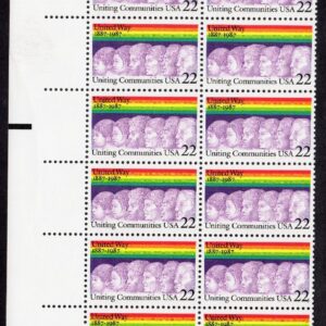 Scott #2275 United Way Plate Block of 20 Stamps - MNH LL