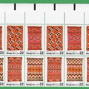Scott #2238b Navajo Art Plate Block of 20 Stamps - MNH P#2322-1 UL