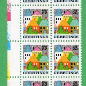 Scott #2245 Village Scene Plate Block of 20 Stamps - MNH P#111121 LL