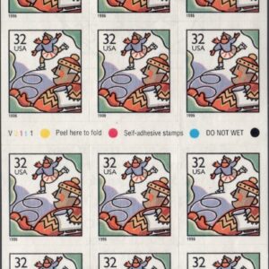 Scott #3117a Christmas Family Ice Skating Booklet of 18 32¢ Stamps MNH P#V2111