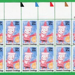 Scott #2108 Kid's Santa Plate Plate Block of 20 Stamps - MNH UL