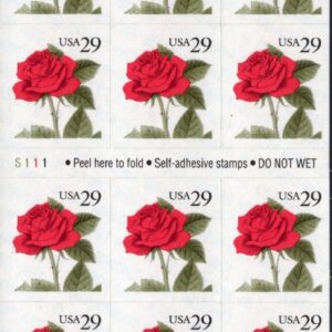 Scott #2490a 29¢ Red Rose Booklet Pane of 18 Stamps - MNH