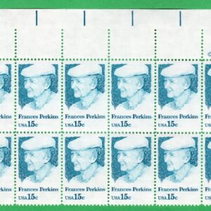 Scott #1821 Frances Perkins Plate Block of 20 Stamps - MNH P#39270 UL