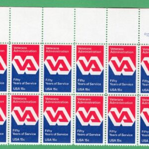 Scott #1825 Veterans Administration (VA) Plate Block of 20 Stamps - MNH UL