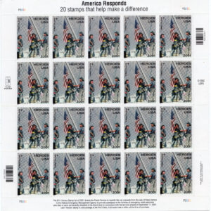 Scott #B2 9-11 America Responds Full Sheet of 20 Stamps - MNH
