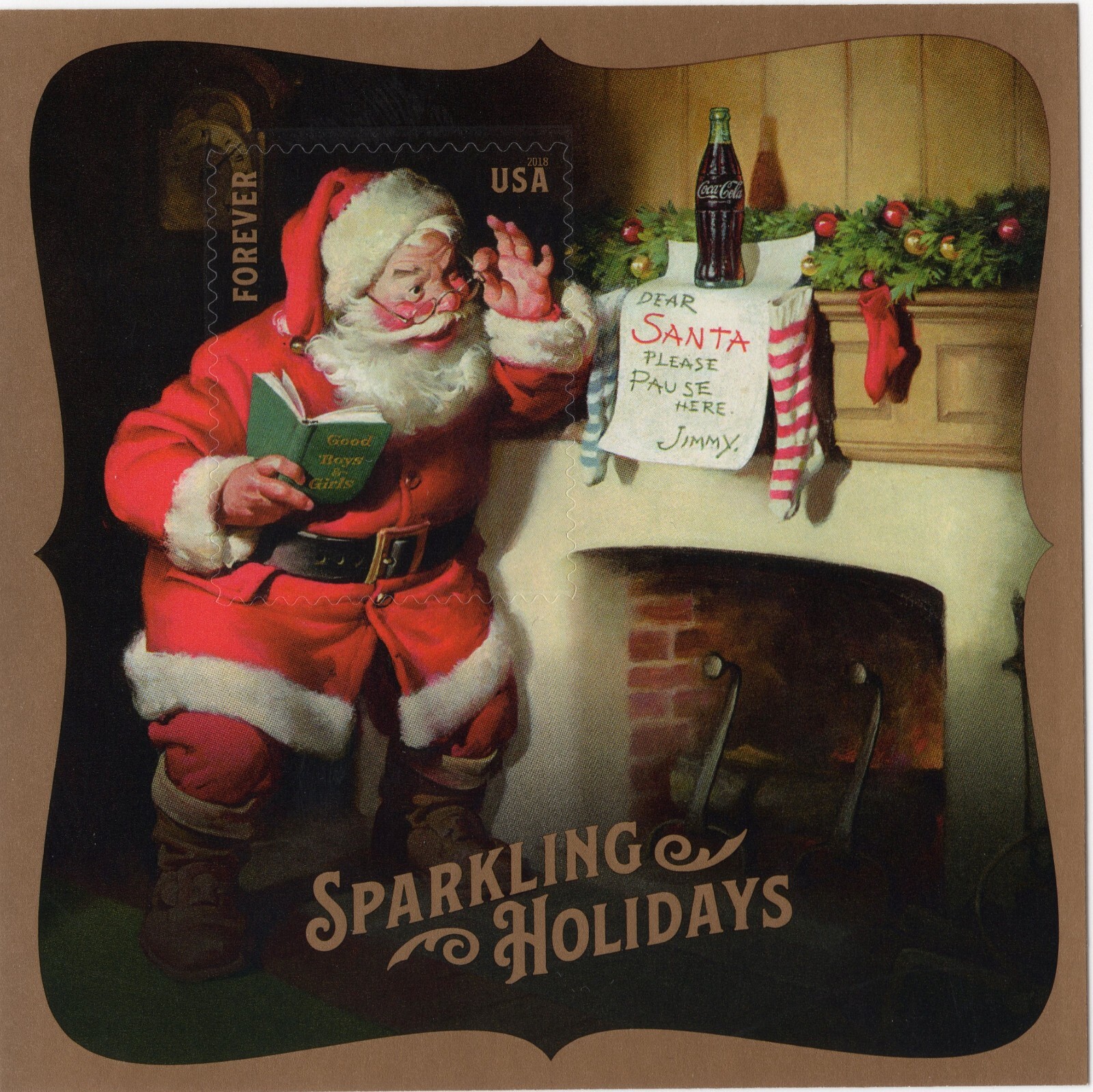 Scott #5336 Sparkling Holidays (Santa Claus) Forever Sheet - MNH