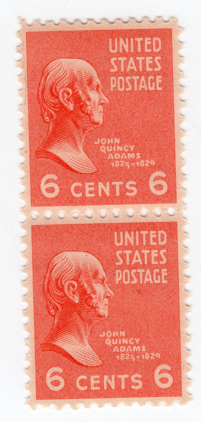Scott #811 John Quincy Adams Vertical Pair of Stamps - MNH #2