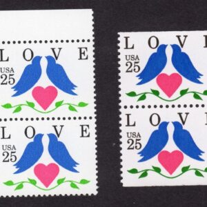 Scott #2440 2441 Love Birds Blocks of 4 Stamps - MNH #1