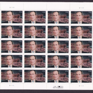 Scott #3882 Moss Hart (Broadway, Theatre) Full Sheet of 20 Stamps - MNH
