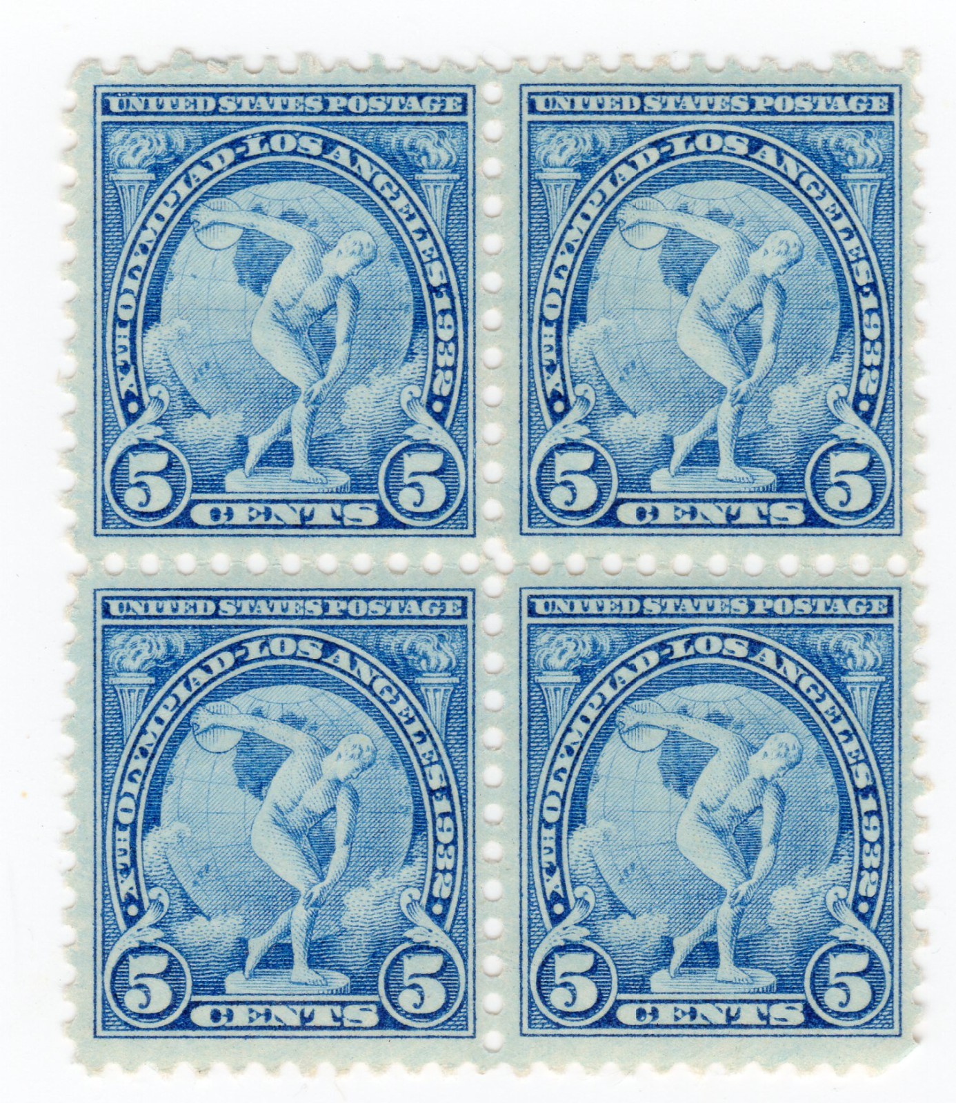 Scott #719 Myron's Discobolus Block of 4 Stamps - MNH #3 VF/XF