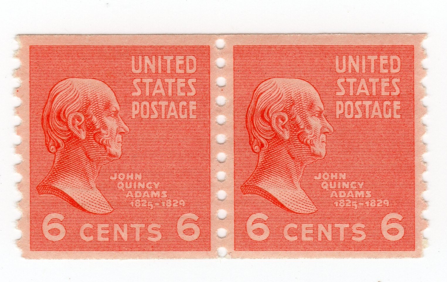 Scott #846 John Quincy Adams Coil Pair of Stamps - MNH #2
