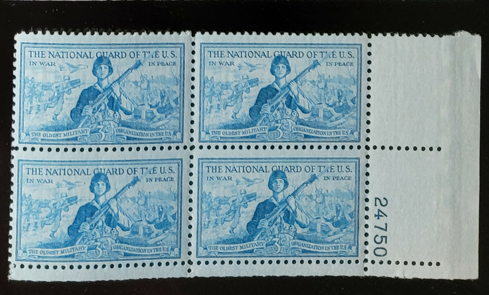 Scott #1017 National Guard Plate Block of 4 Stamps - MNH P#24750 LR