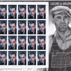 Scott #3911 Henry Fonda (Legends of Hollywood) Sheet of 20 Stamps - MNH
