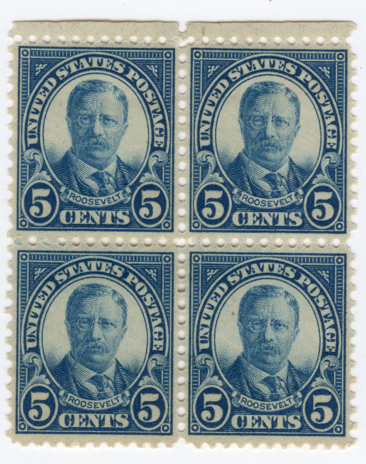 Scott #557 Teddy Roosevelt Block of 4 Stamps - MNH