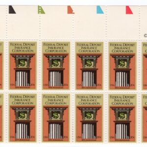 Scott #2071 - FDIC Plate Block of 20 Stamps - MNH P#222221 UL