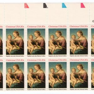 Scott #2063 Madonna & Child (Raphael) Plate Block of 20 Stamps - MNH P#12111 UL