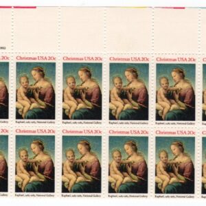 Scott #2063 Madonna & Child (Raphael) Plate Block of 20 Stamps - MNH P#11222 UR