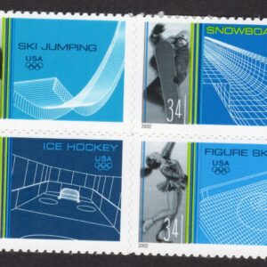 Scott #3555a Winter Sports (Ice Hockey) Block of 4 Stamps - MNH