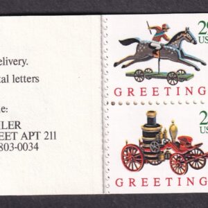 Scott #BK203 Christmas Toy Engines Train Pane of 4 Stamps - MNH Open Face