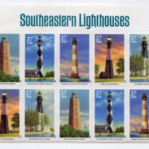 Scott #3791b Southeastern Lighthouses Sheet of 20 Stamps - MNH Damaged PC#8