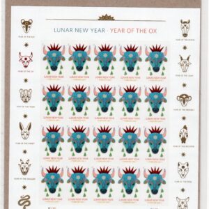 Scottt #5556 Chinese New Year (Lunar) Ox Sheet of 20 Forever Stamps - Sealed