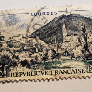 Stamp Europe France View of Lourdes 1954 sc#719 A241