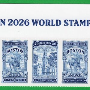 Scott #6030a Boston 2026 World Stamp Expo Title Block of 5 Forever Stamps - MNH
