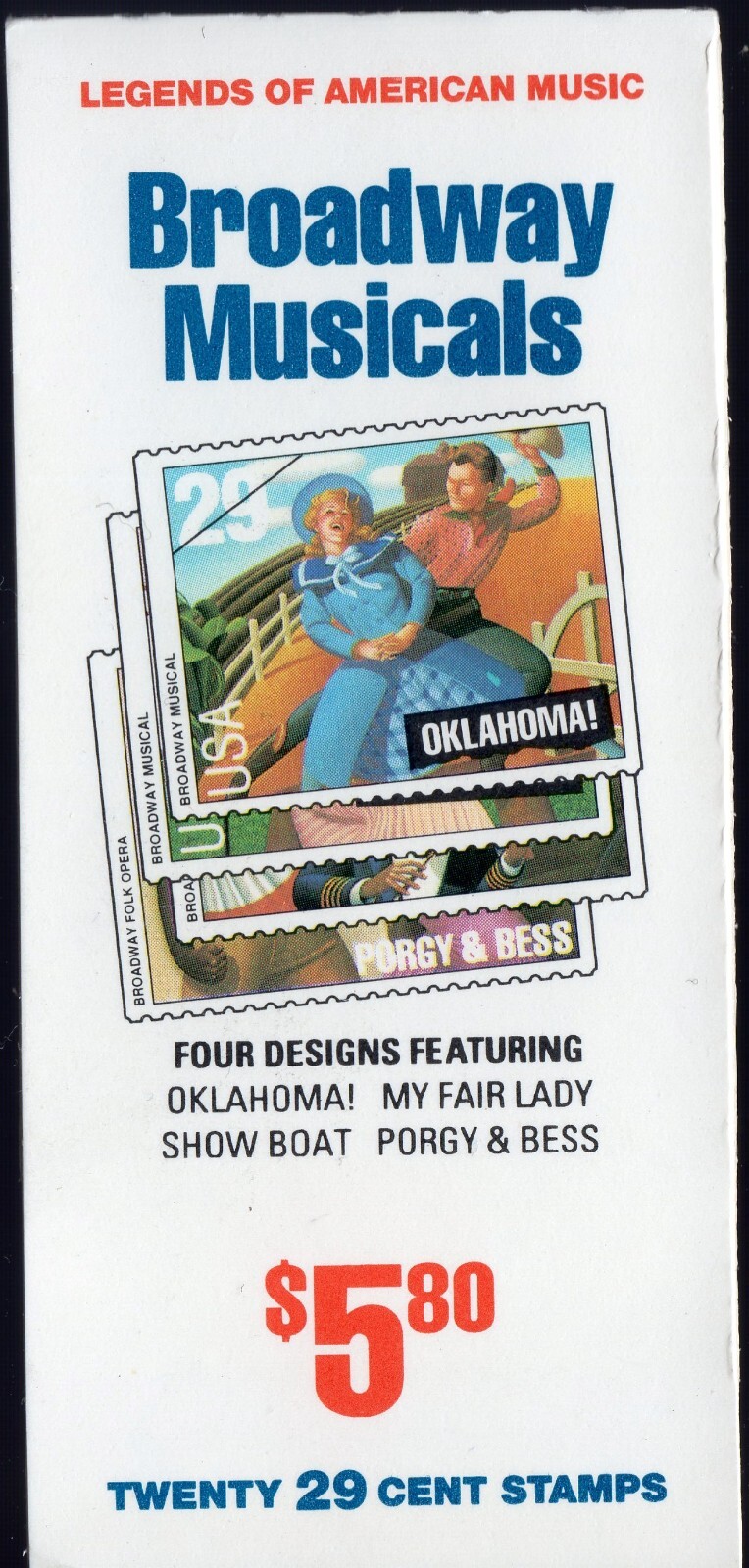 Scott #BK209 (2770a) Broadway Musicals (Oklahoma) Booklet of 20 Stamps - MNH