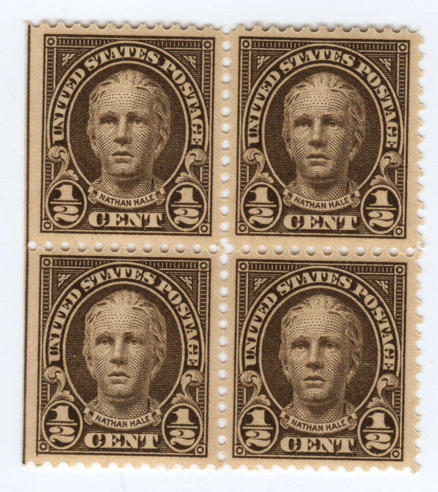 Scott #551 Nathan Hale Block of 4 Stamps - MNH #2 XF