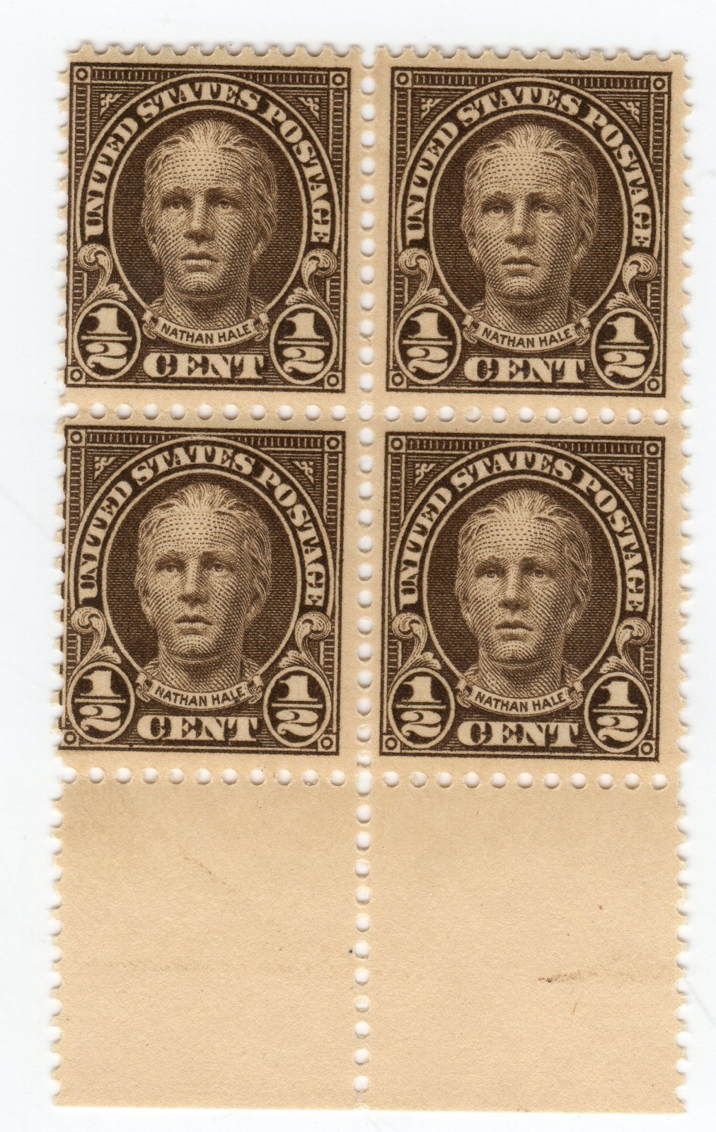 Scott #551 Nathan Hale Block of 4 Stamps - MNH #5