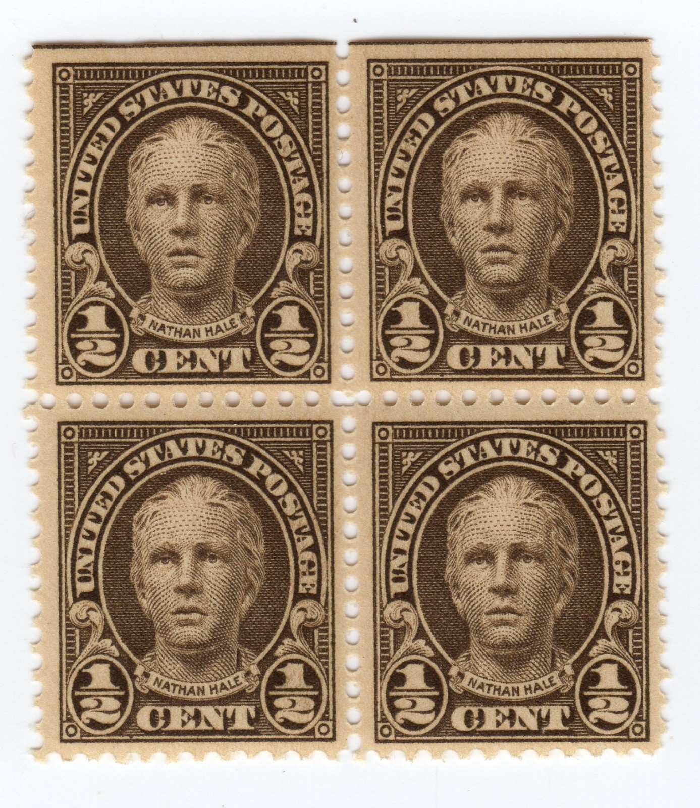 Scott #551 Nathan Hale Block of 4 Stamps - MNH #4 VF/XF