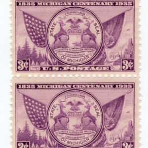 Scott #775 Michigan Centenary Vertical Pair of Stamps - MNH