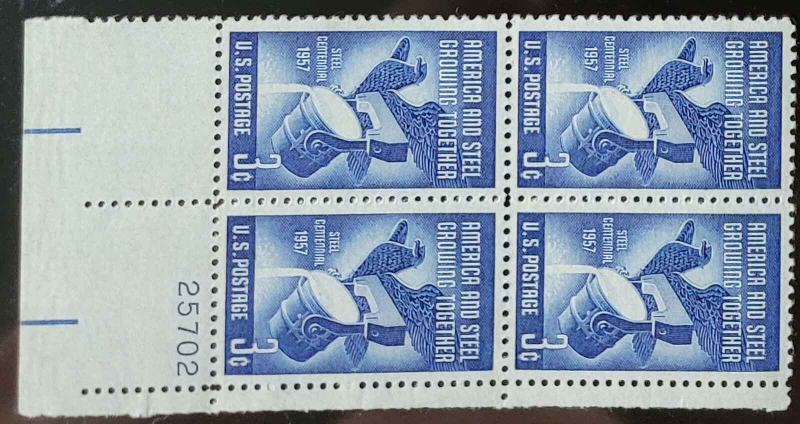 Scott #1090 Steel Industry Plate Block of 4 Stamps - MNH