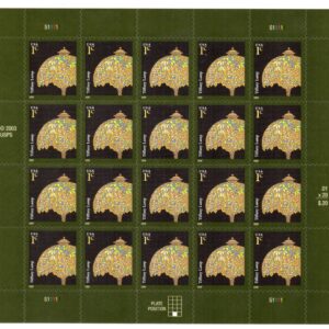 Scott #3749A (2008) Tiffany Lamps Sheet of 20 Stamps - MNH P#S1111