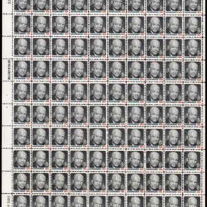 Scott #1394 Dwight Eisenhower Sheet of 100 Stamps MNH P#32751 UL XF