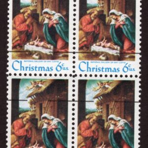 Scott #1414a Nativity Precancel Block of 4 Stamps - MNH