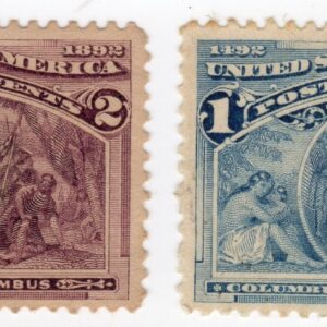 Scott #230-231 Columbus Landing Single Stamps - used