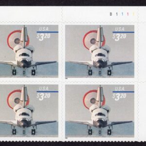 Scott #3261 $3.20 Space Shuttle Landing Plate Block of 4 Stamps - MNH P#B1111 UR