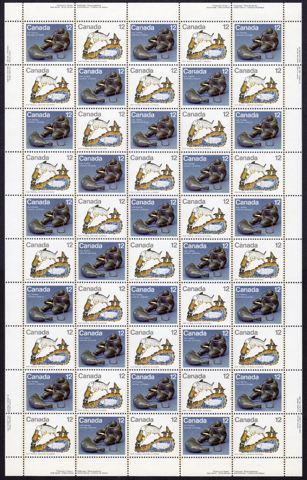 Scott #749a Seal & Caribou Hunters Sheet of 50 Stamps - MNH