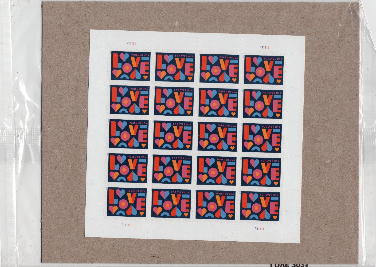 Scott #5543 Love Hearts Sheet of 20 Forever Stamps - Sealed