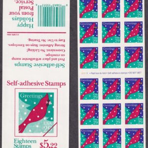 Scott #2874a Cardinal in Snow Booklet of 18 Stamps - MNH P#V11111