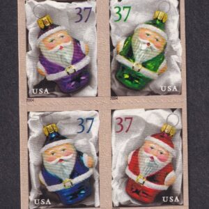 Scott #3886B Christmas Ornaments (Santa) Booklet of 20 Stamps - MNH P#S2222