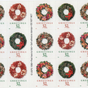 Scott #3252c Christmas Wreaths Booklet of 20 Stamps - MNH
