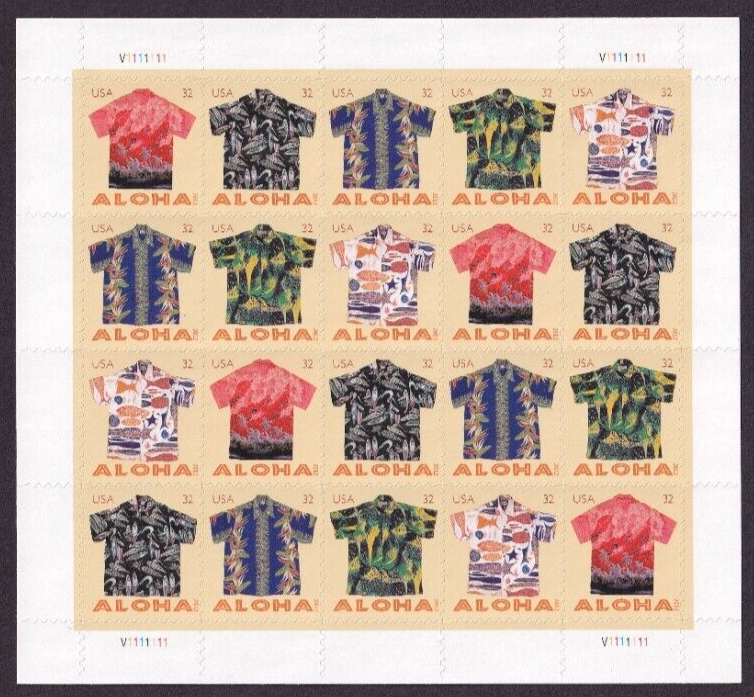 Scott #4596a (4592-96) Aloha Shirts Sheet of 20 Stamps - MNH