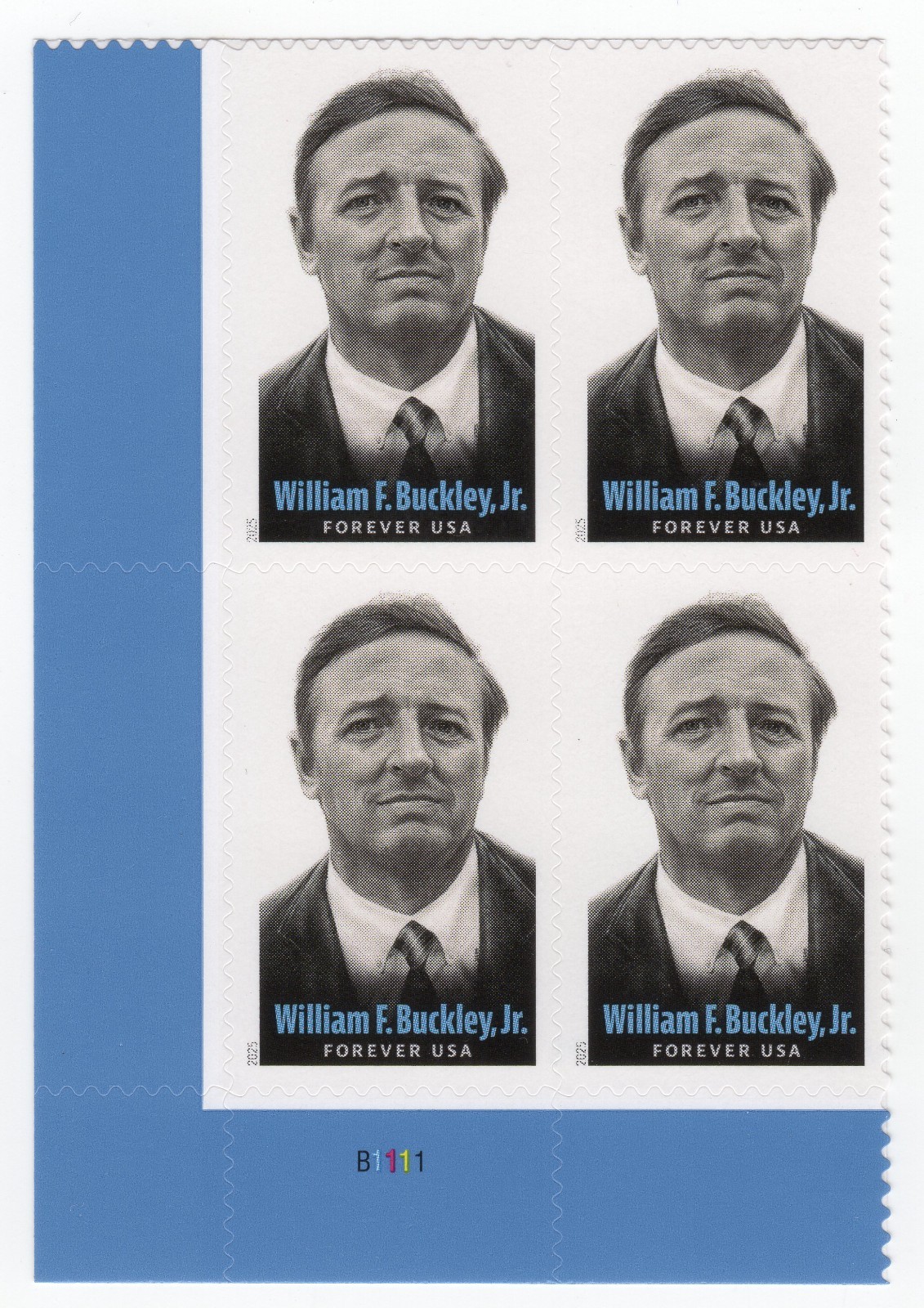 Scott #6032 William Buckley Plate Block of 4 Forever Stamps - MNH