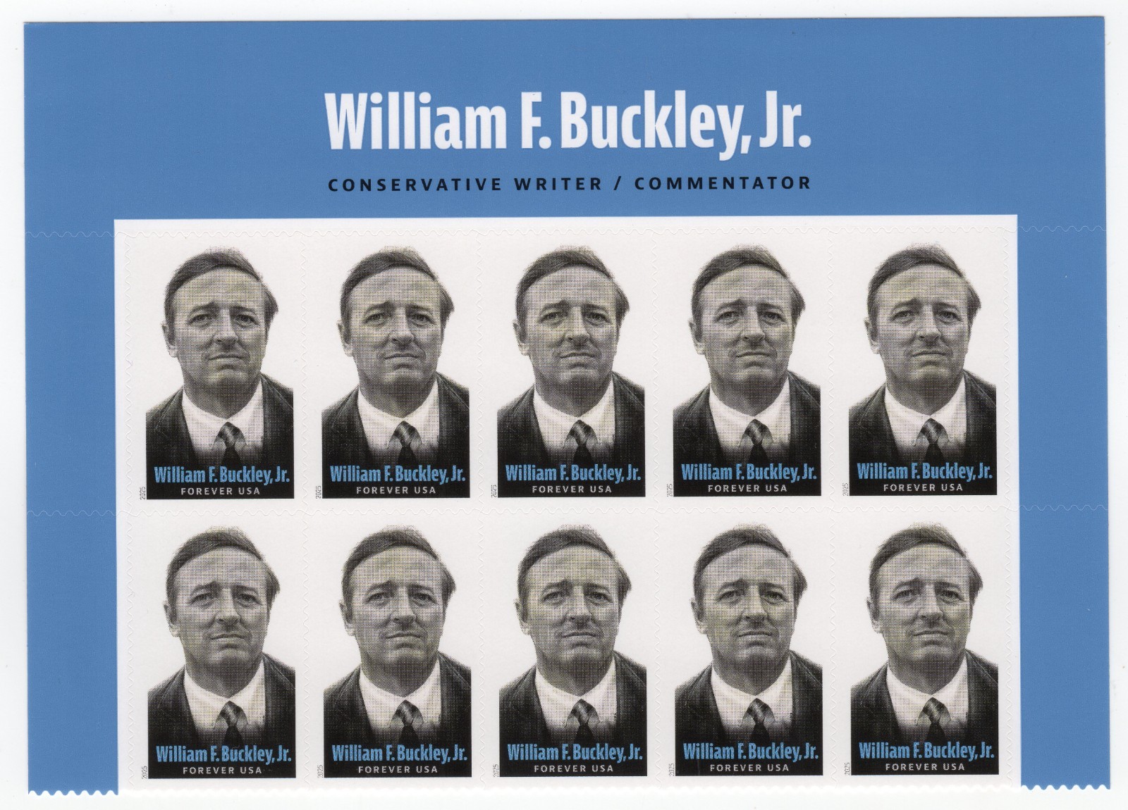 Scott #6032 William Buckley Title Block of 10 Forever Stamps - MNH