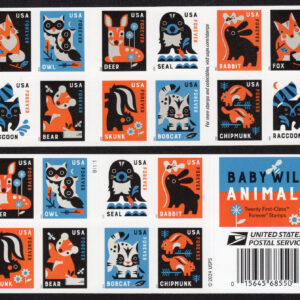 Scott #6015b (6006) Baby Wild Animals Booklet of 20 Forever Stamps - Sealed